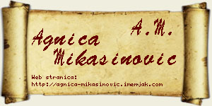 Agnica Mikašinović vizit kartica